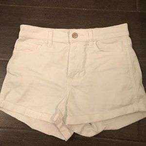 Hollister high rise white shorts